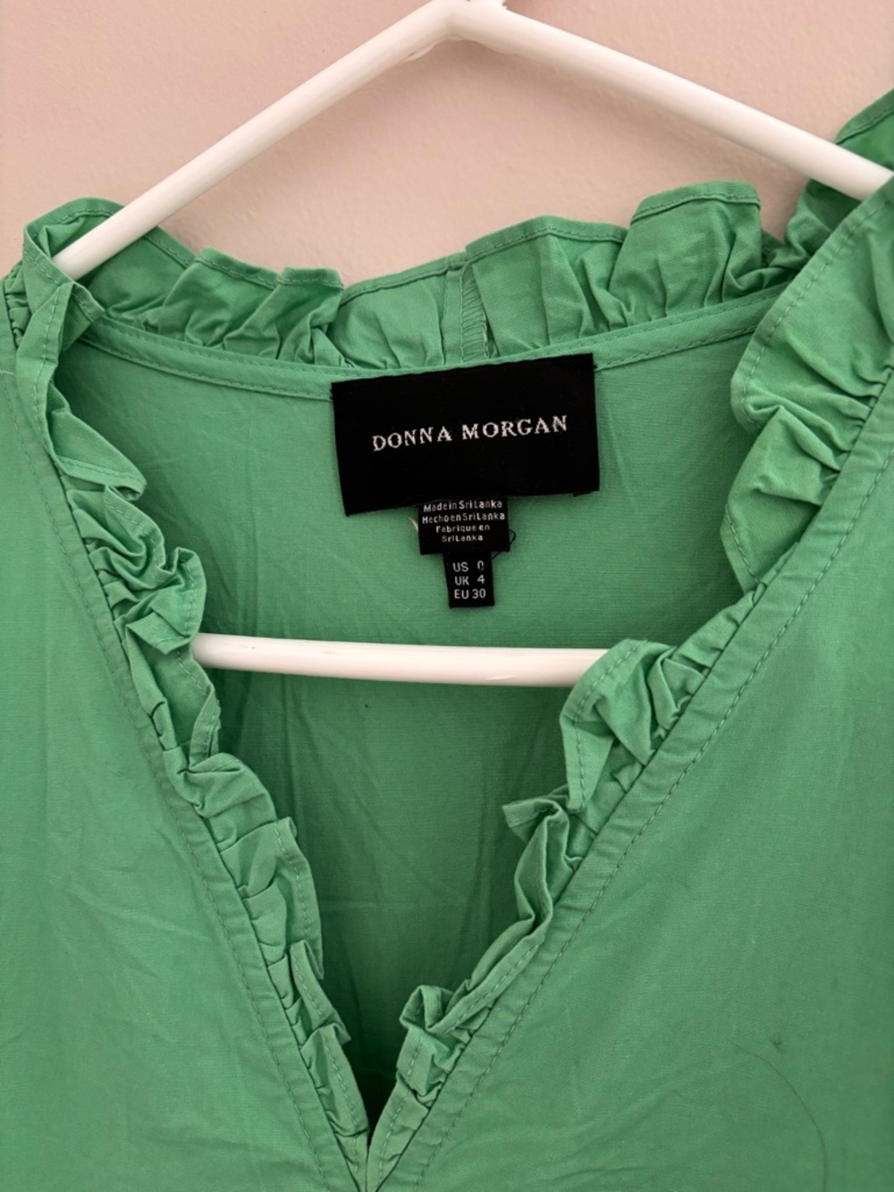 Donna Morgan Green Ruffle V-Neck Maxi Dress - Picture 4 of 6